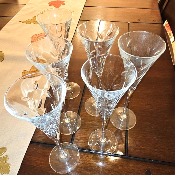 Set of 6 Chrystal Champagne Flute 🥂 9"  tall - Picture 2 of 5